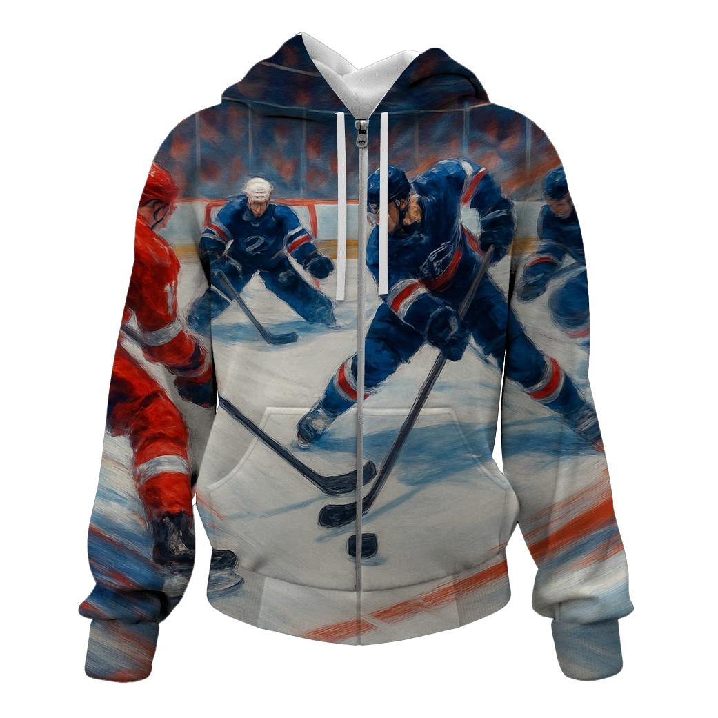 Ice Hockey Rink Battle Blur designer hoodies