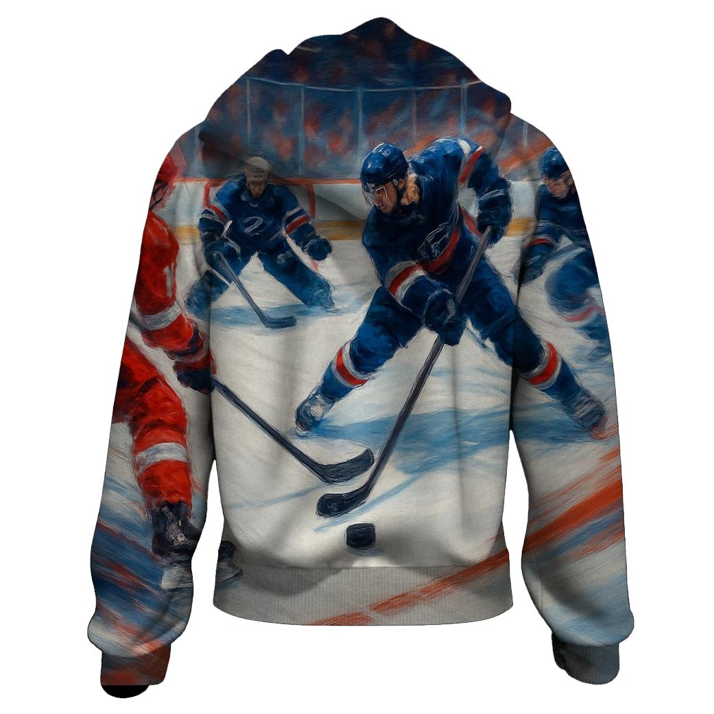 Ice Hockey Rink Battle Blur designer hoodies