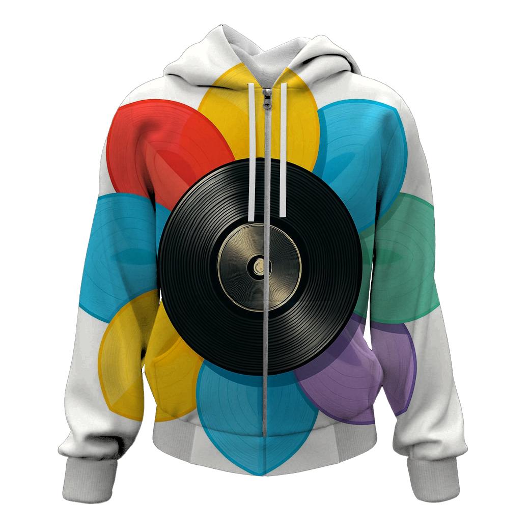 Rainbow Vinyl Bloom designer hoodies