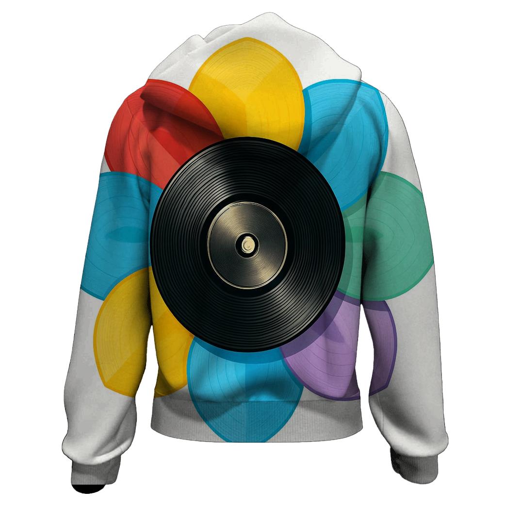 Rainbow Vinyl Bloom designer hoodies