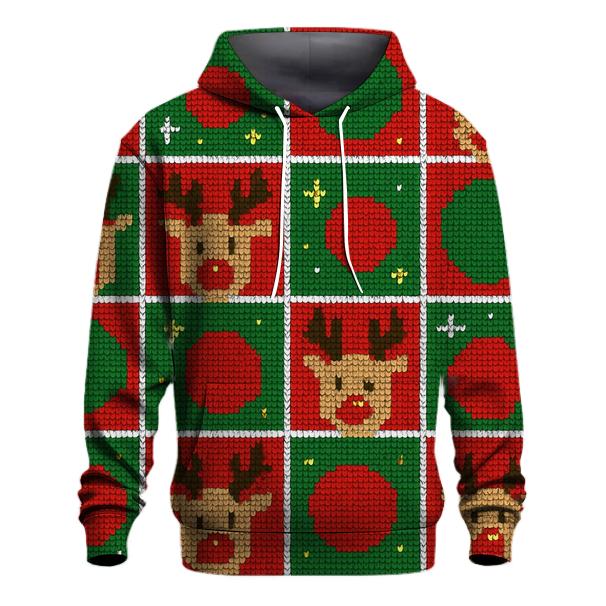 Reindeer Polka Parade Grid lightweight hoodies