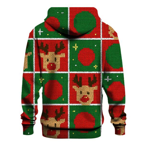 Reindeer Polka Parade Grid lightweight hoodies