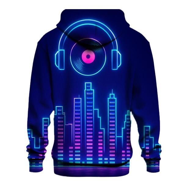 Neon Synth Skyline hoodies fashion