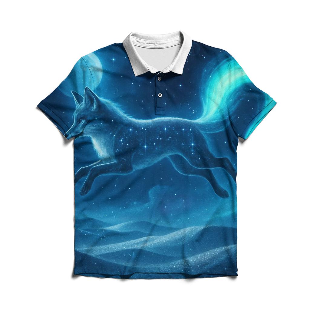 Celestial Fox Over The Star Dunes designer slim fit polos