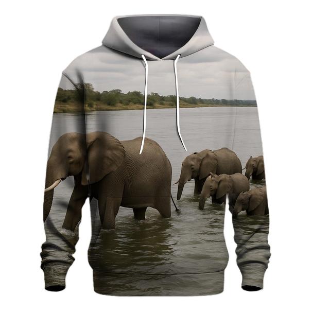 River Crossing Elephant Line hoodies fashion