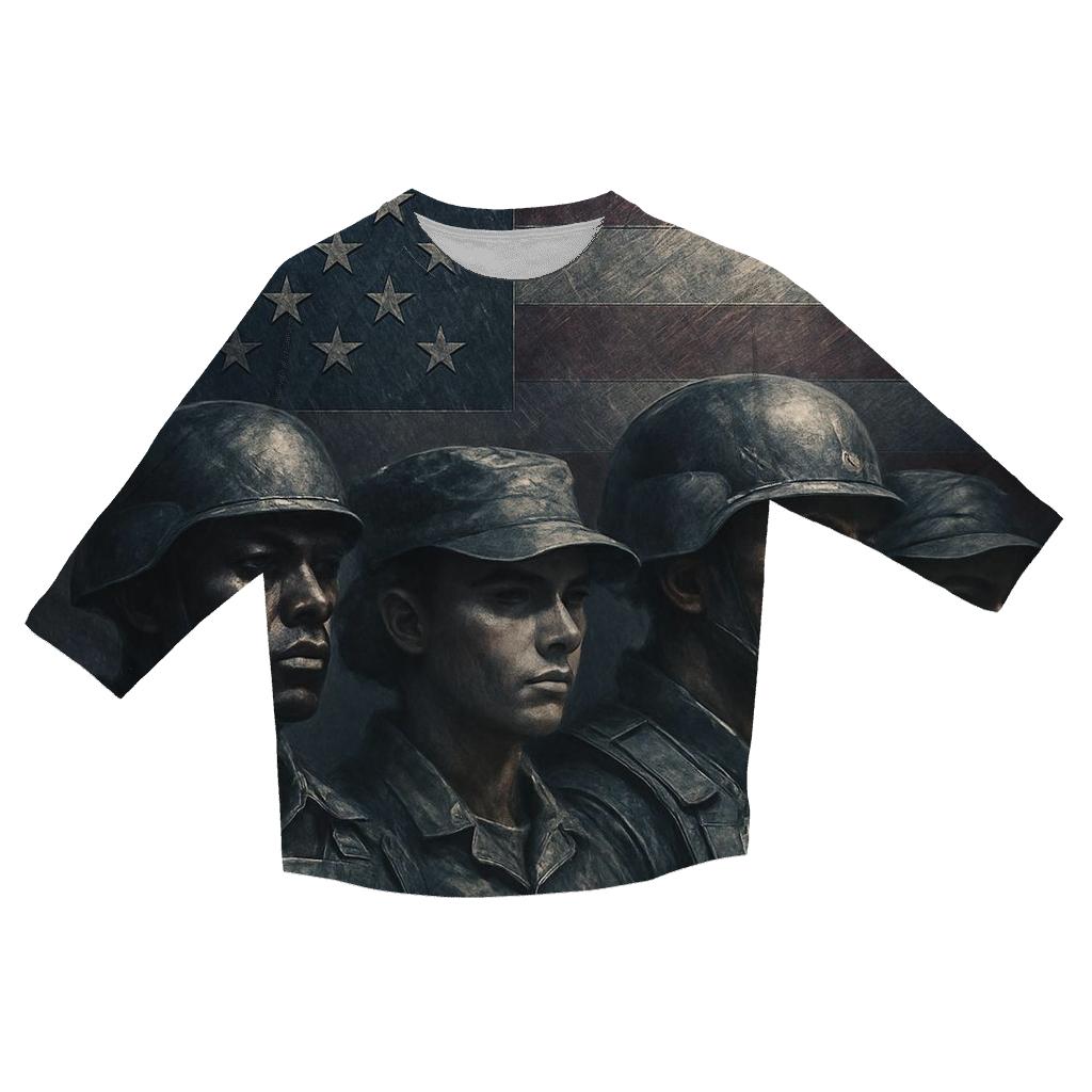Steel Wall Of American Unity stylish quarter sleeve tops