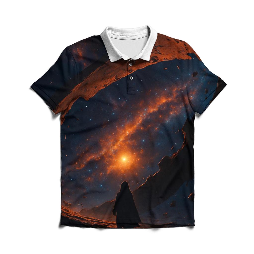 Voyager On The Broken Ringworld branded logo polo shirts