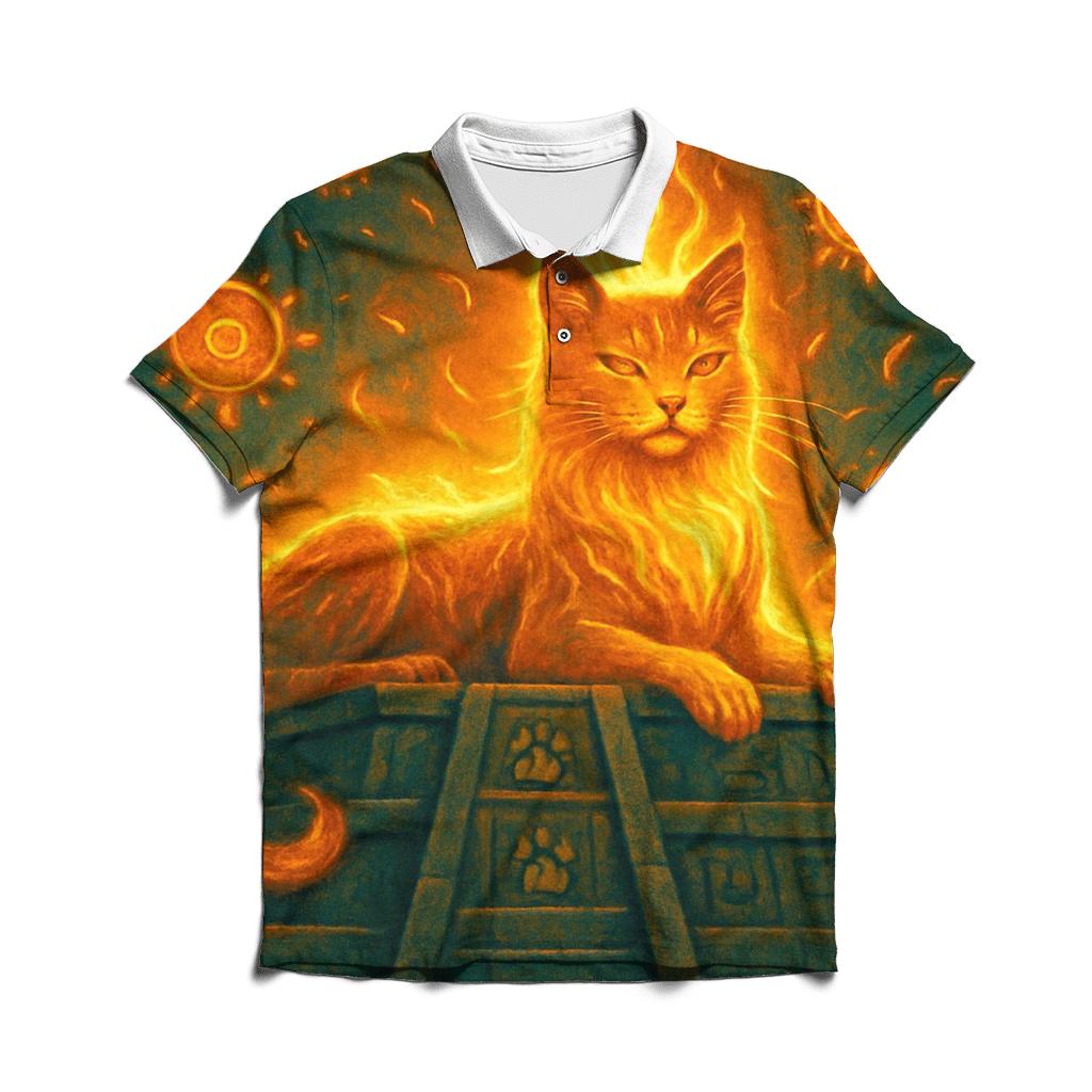 Solar Temple Sun Cat classic pique polos