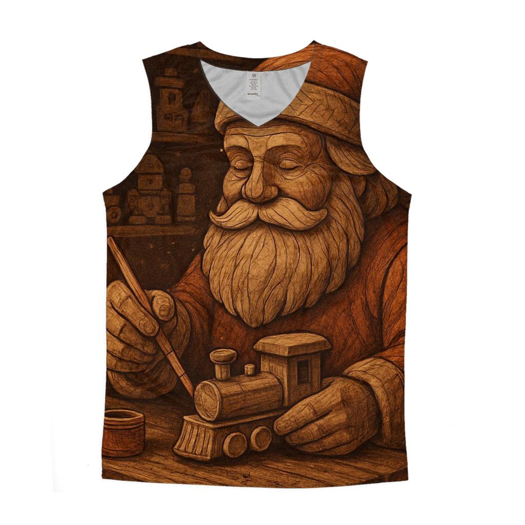 Vintage Toy Maker Santa Nook graphic print tank tops