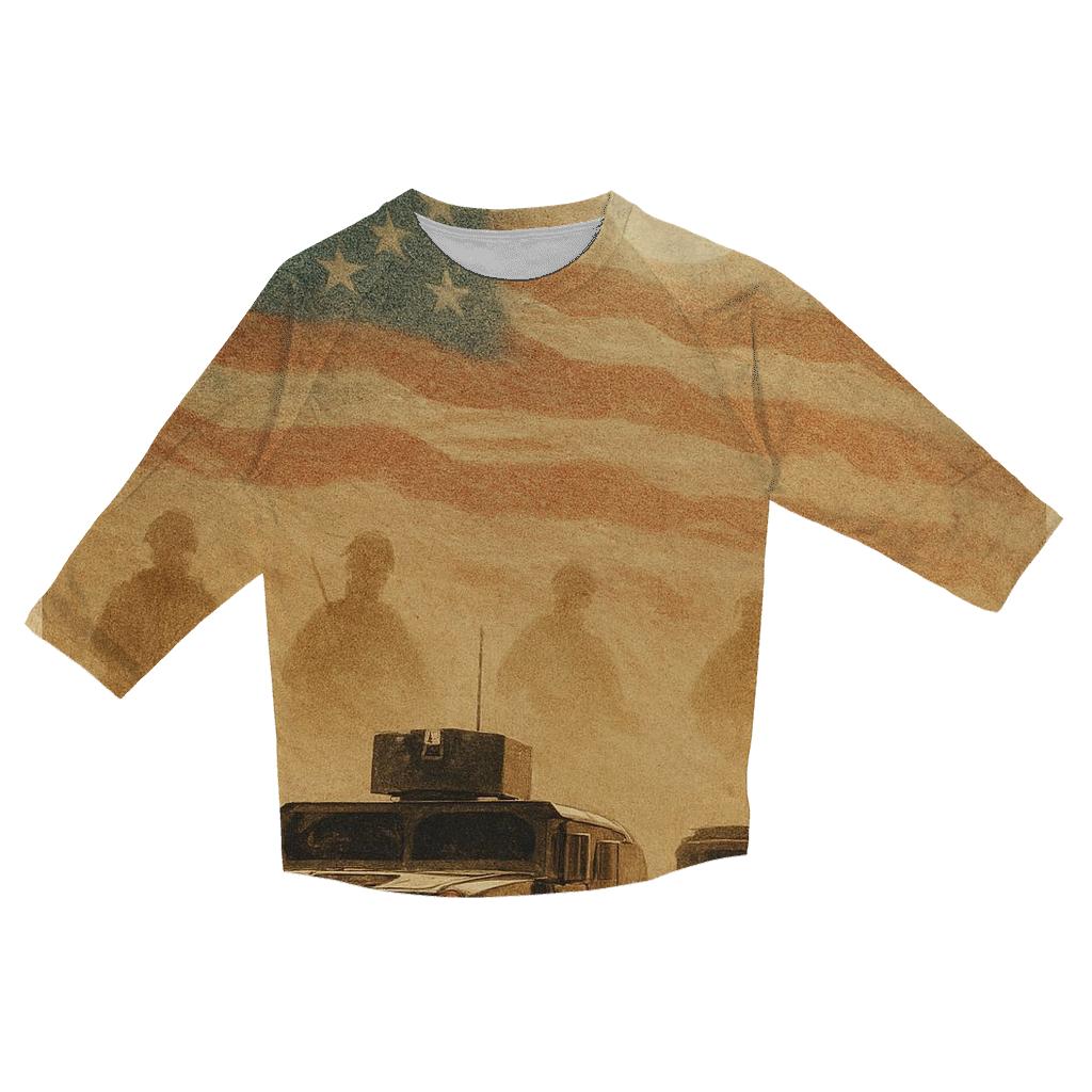 Desert Mirage Of Freedom casual three quarter sleeve shirts
