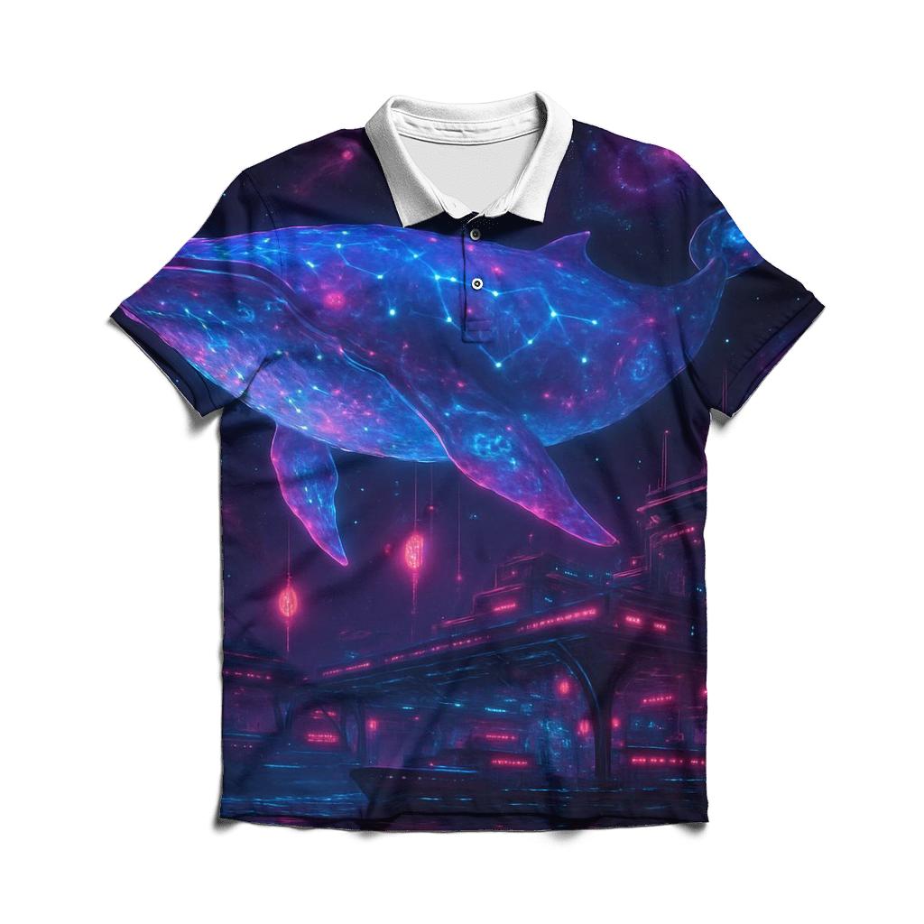 Neon Whale Through The Star Harbor classic pique polos
