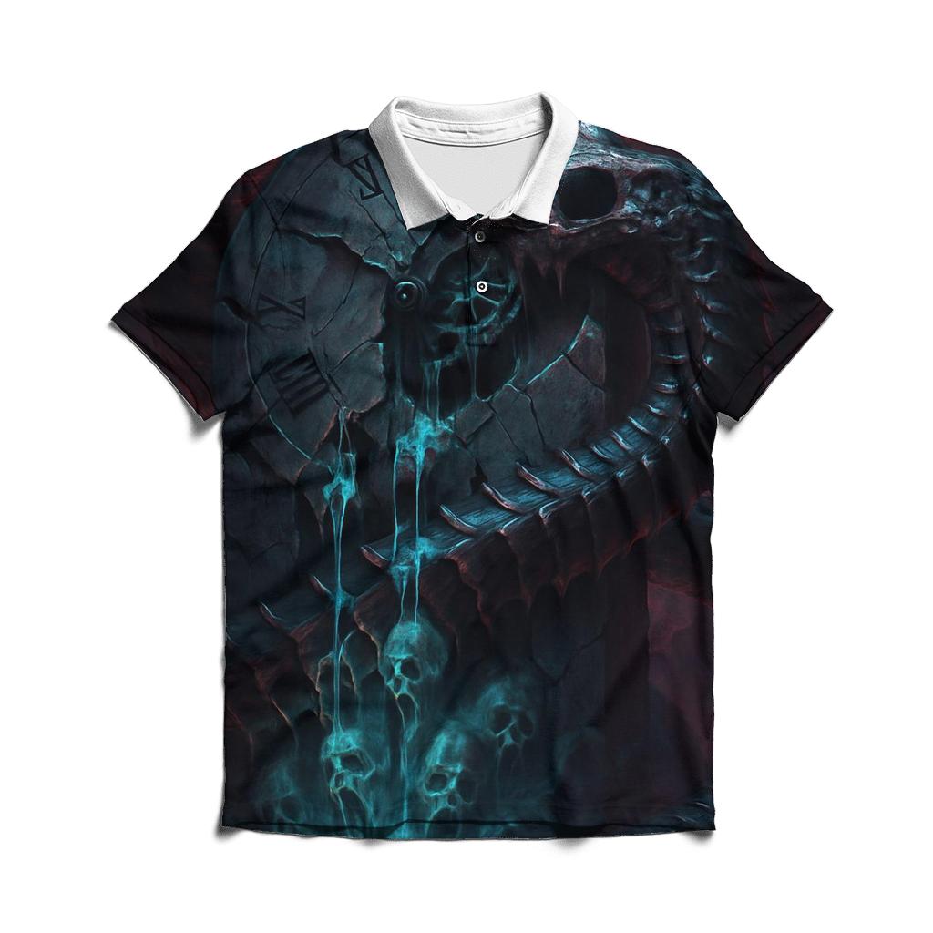 Serpent Of The Abyssal Clock premium cotton polo shirts