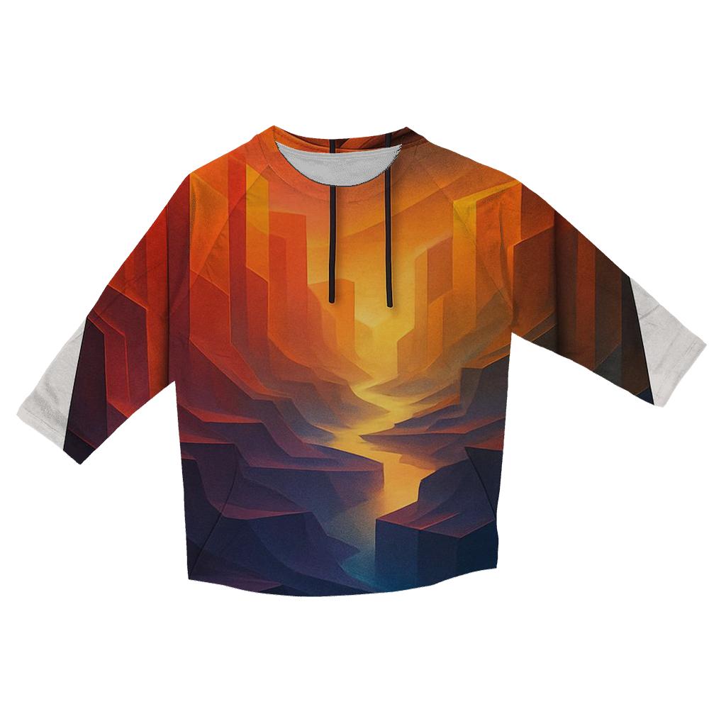 Prismatic Canyon Gradient printed three quarter sleeve shirts