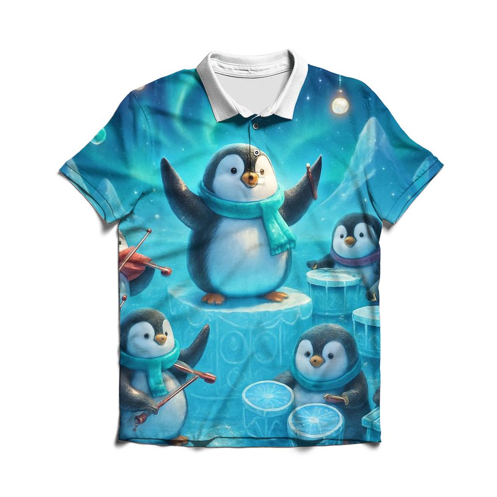 North Pole Penguin Ice Orchestra designer slim fit polos