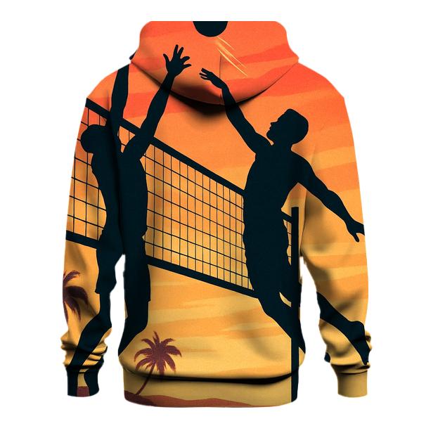Beach Volleyball Sunset Leap hoodie styles