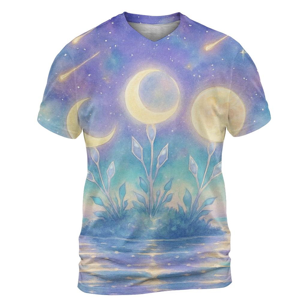 Moon Phase Garden In The Milky Sea trendy printed shirt styles