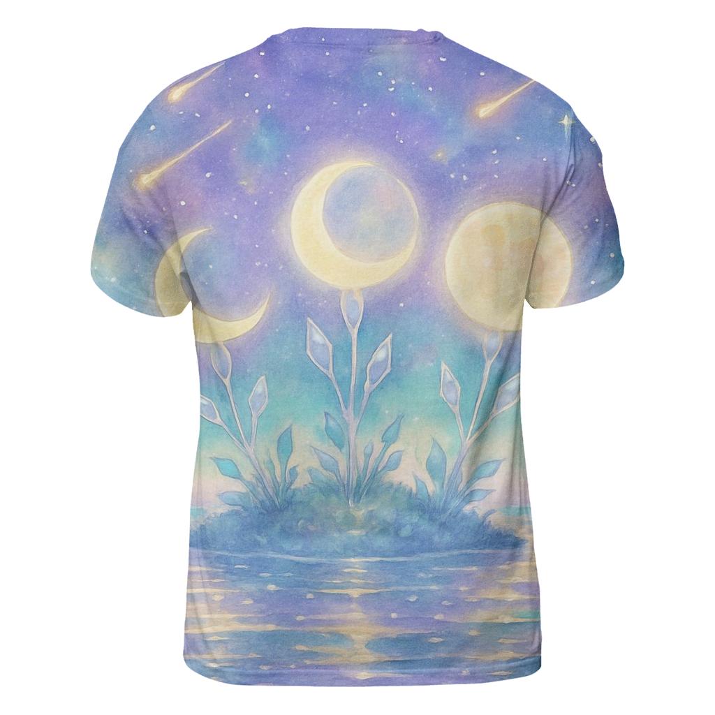 Moon Phase Garden In The Milky Sea trendy printed shirt styles