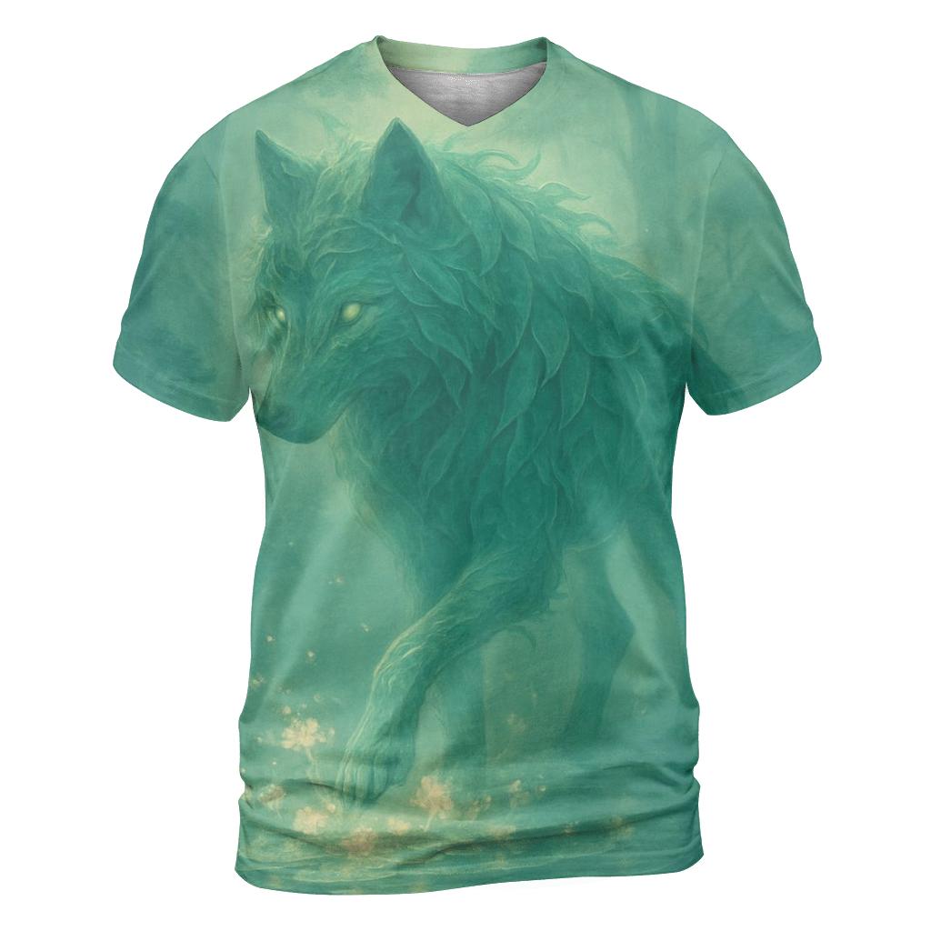 Forest Spirit Bloom Wolf trendy printed shirt styles