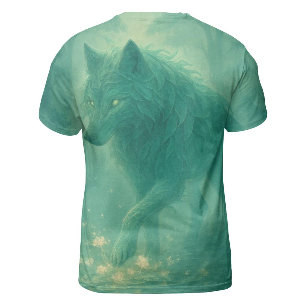 Forest Spirit Bloom Wolf trendy printed shirt styles