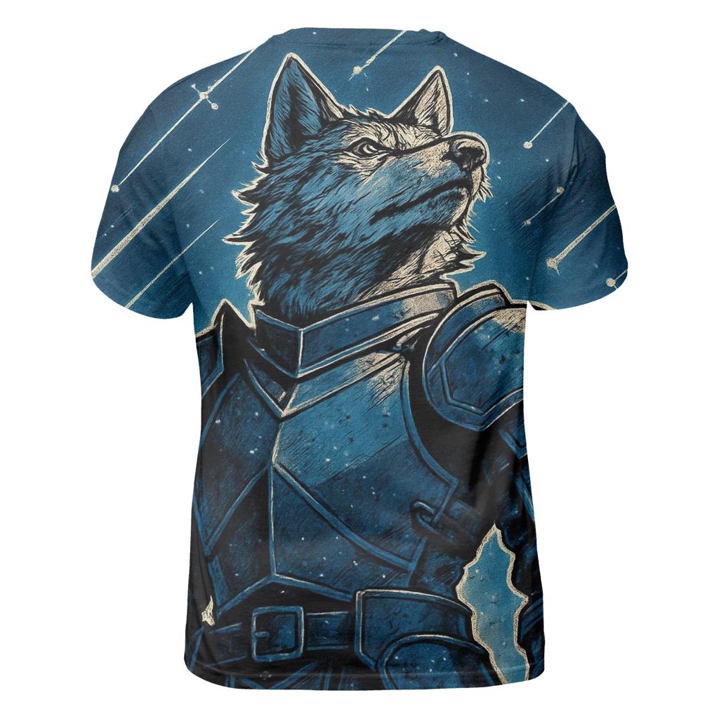 Starlit Samurai Wolf creative print fashion shirts