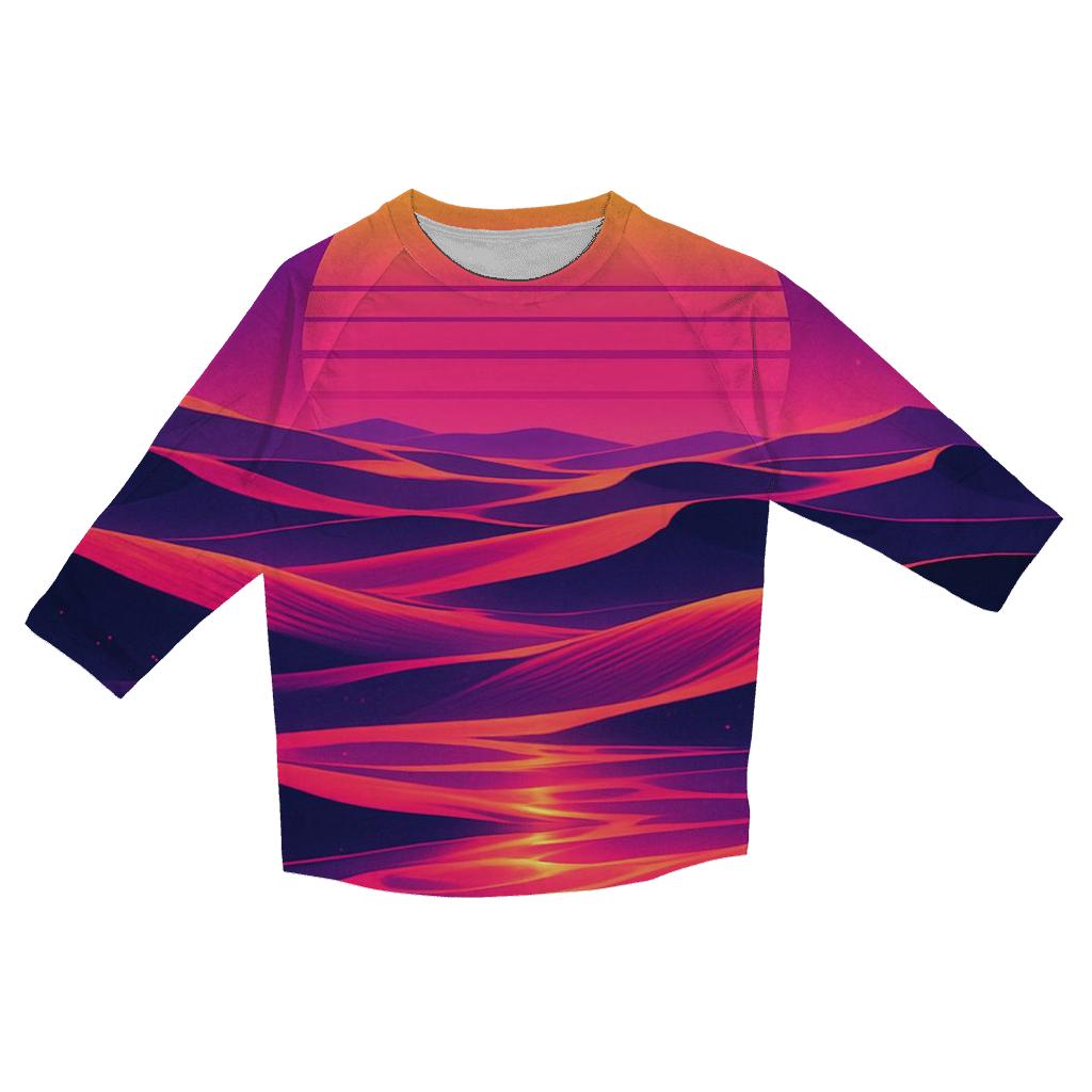 Neon Mirage Sunset Dunes designer 3/4 sleeve blouses