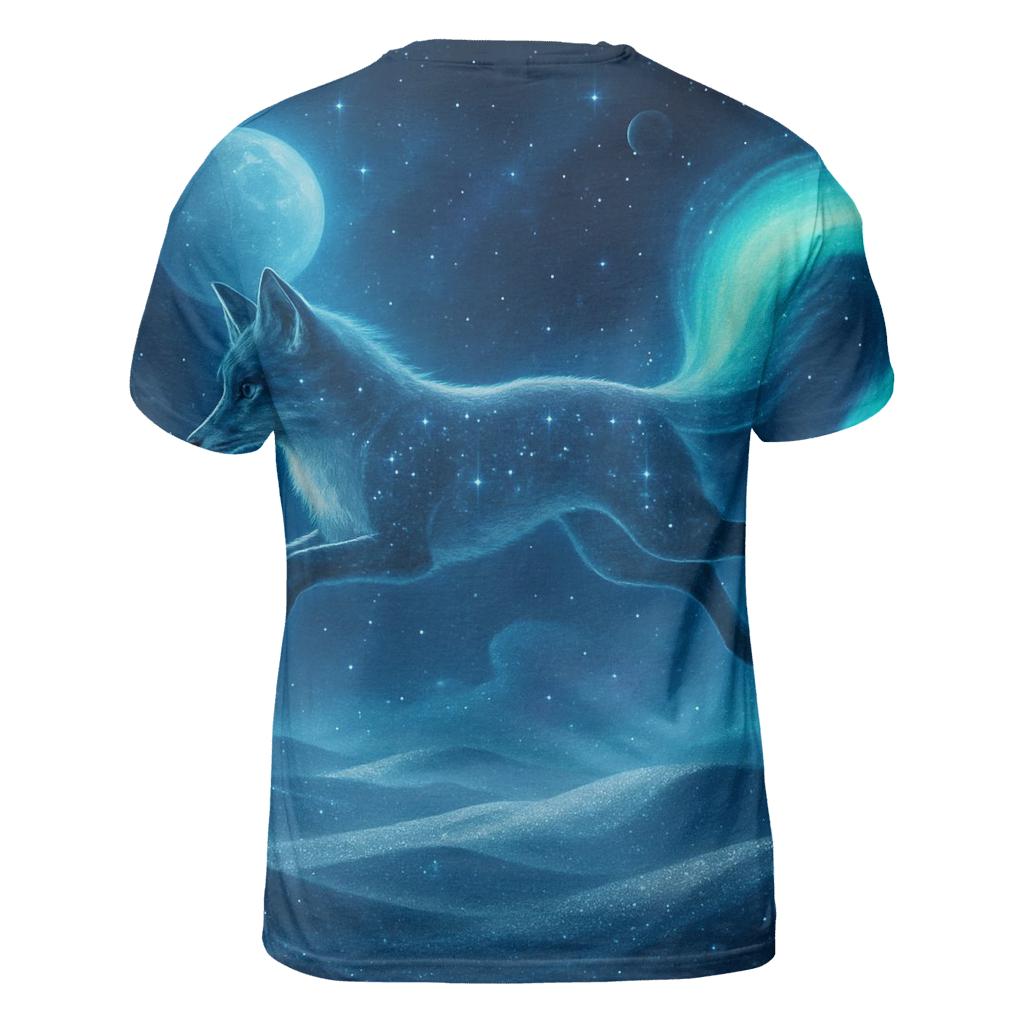 Celestial Fox Over The Star Dunes artistic all-over print tops