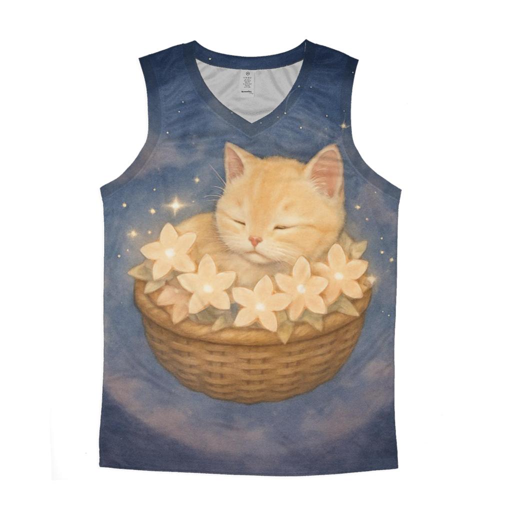 Star Blossom Basket Kitten trendy fitted tank tops