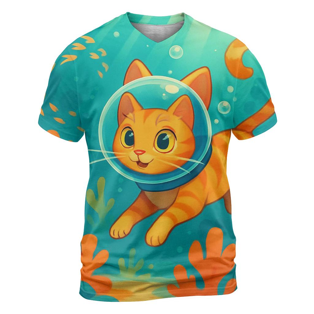 Ocean Reef Diver Cat personalized full print shirts