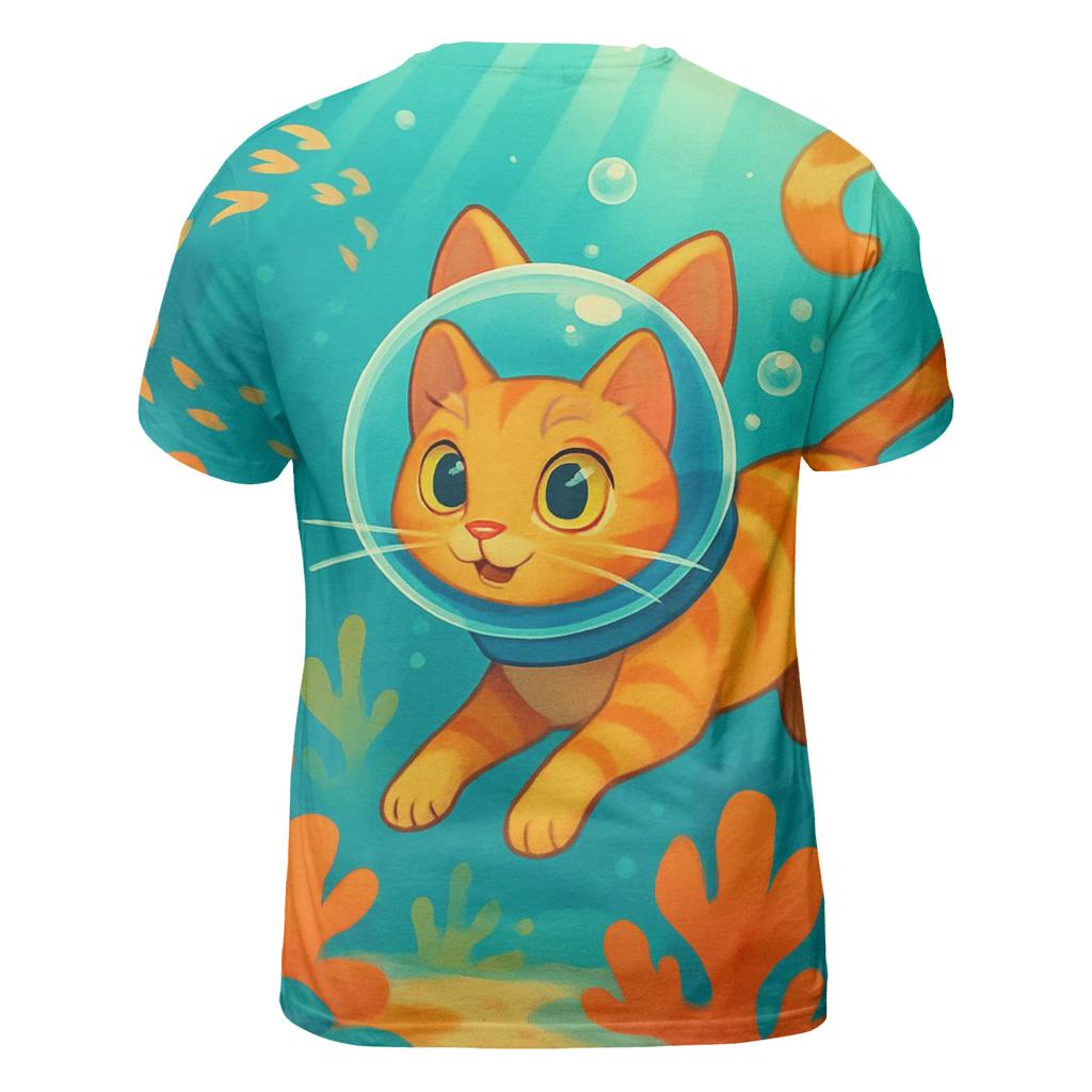 Ocean Reef Diver Cat personalized full print shirts