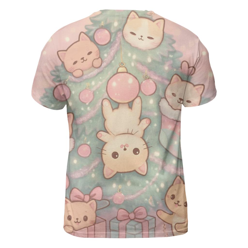 Kawaii Christmas Cat Tree Takeover creative print fashion shirts