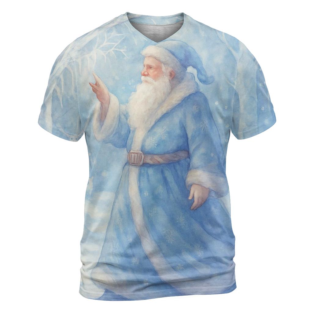 Frosted Crystal Forest Santa custom all-over print shirts