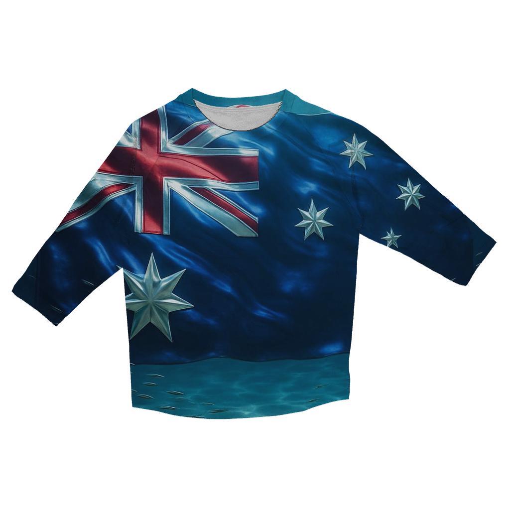 Australian Ocean Flag Currents personalized 3/4 sleeve tees