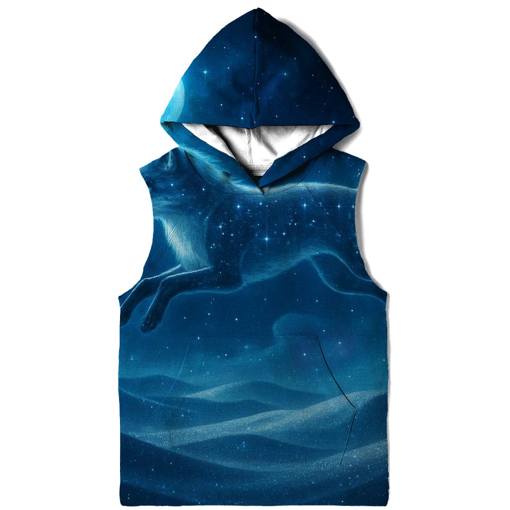 Celestial Fox Over The Star Dunes printed hoodies