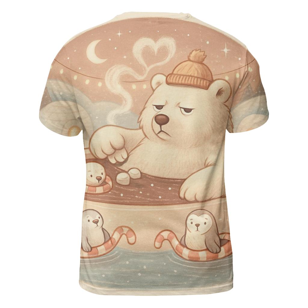 Grumpy Polar Bear Hot Cocoa Spa designer pattern shirts