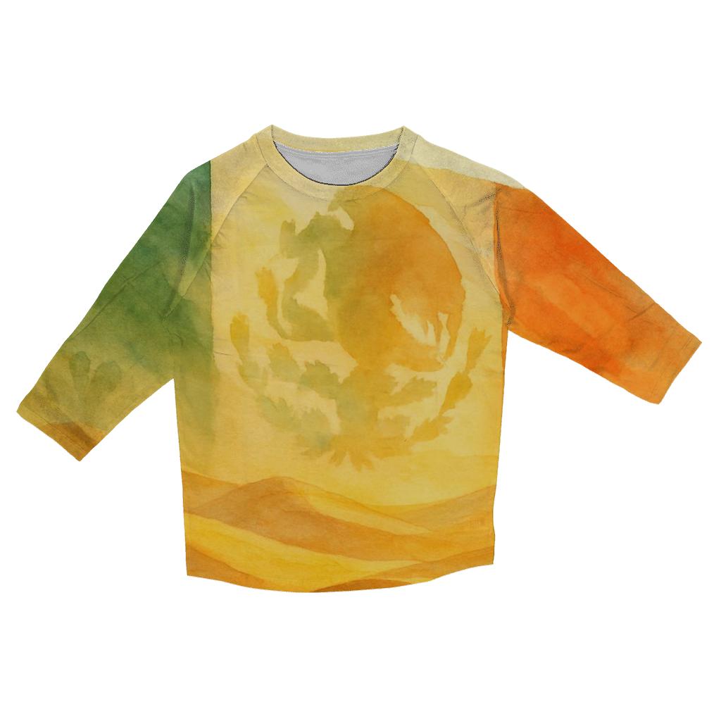 Mexican Desert Flag Bloom designer 3/4 sleeve blouses