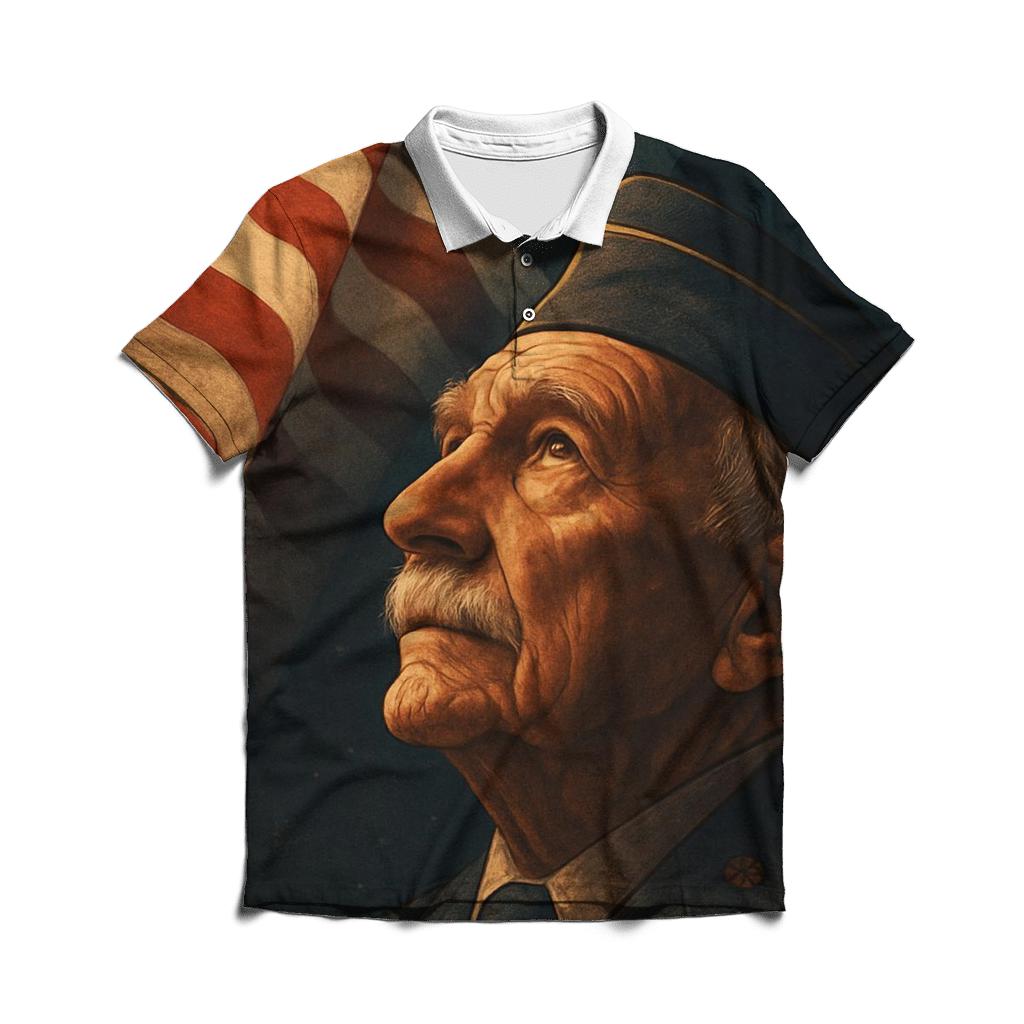 Stars Reflected In The Veterans Eyes stylish collar polo tees