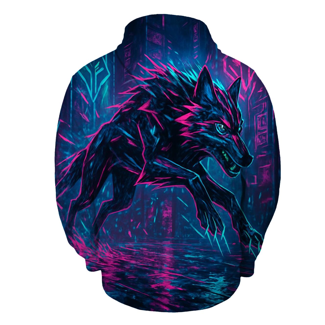 Neon Tide Urban Wolf heavyweight hoodies