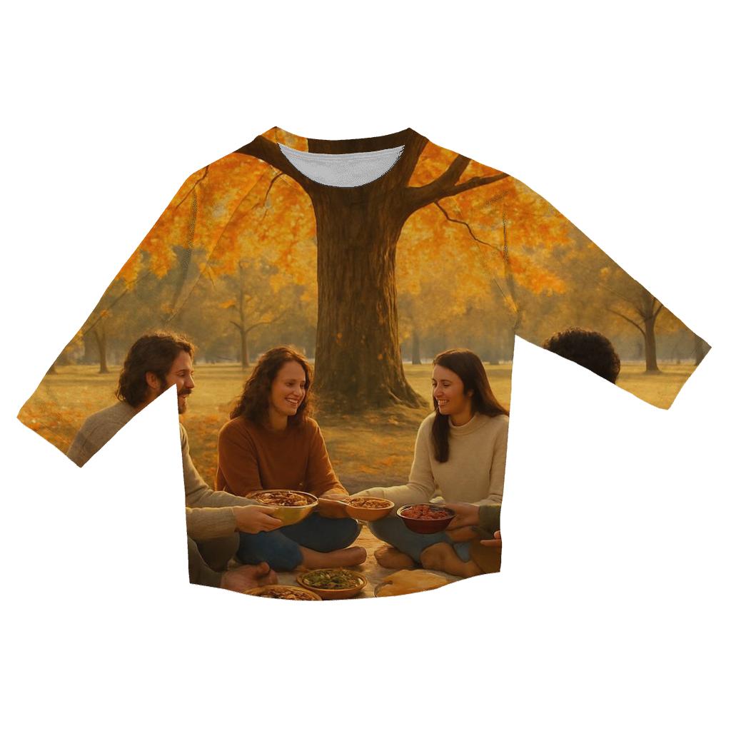 Gratitude Under The Maple Tree designer 3/4 sleeve blouses