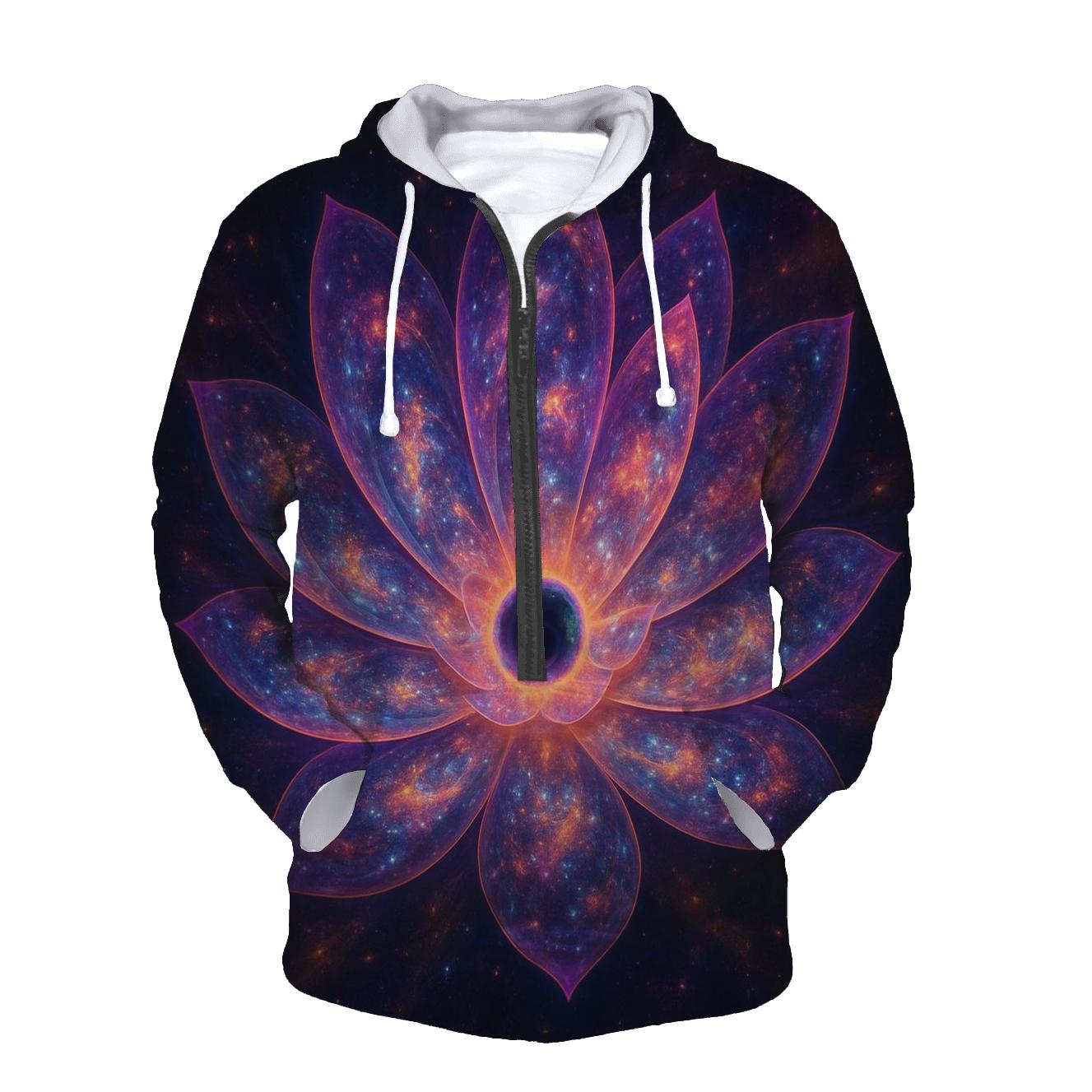 Quantum Lotus Galaxy Bloom pullover hoodies