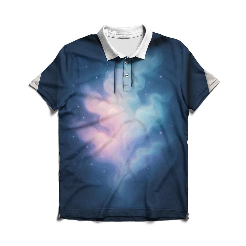 Nebula Drift Gradient casual sports polo shirts