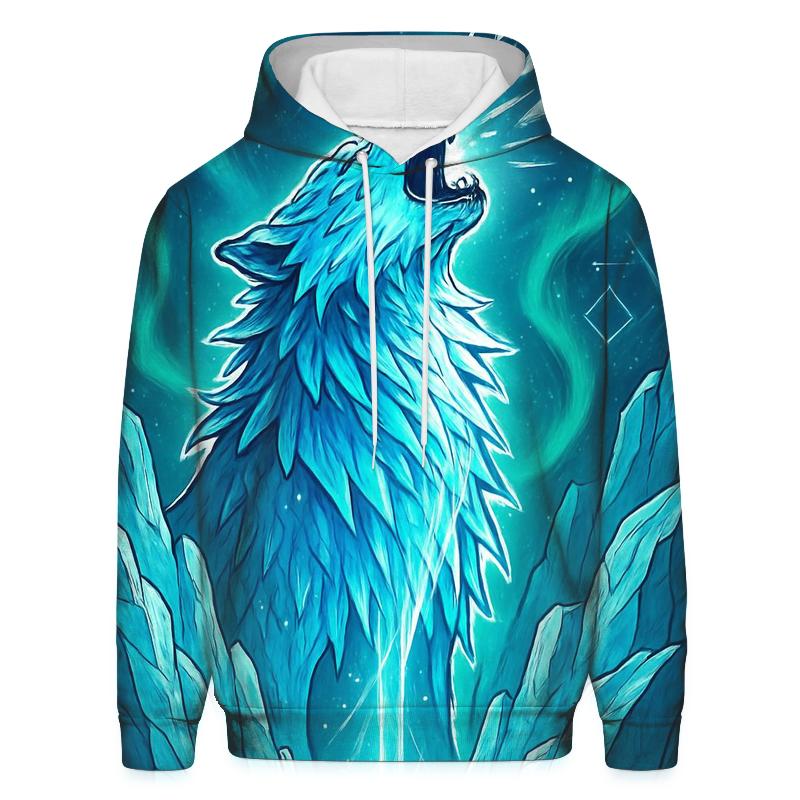 Celestial Frostbite Wolf hoodie designs