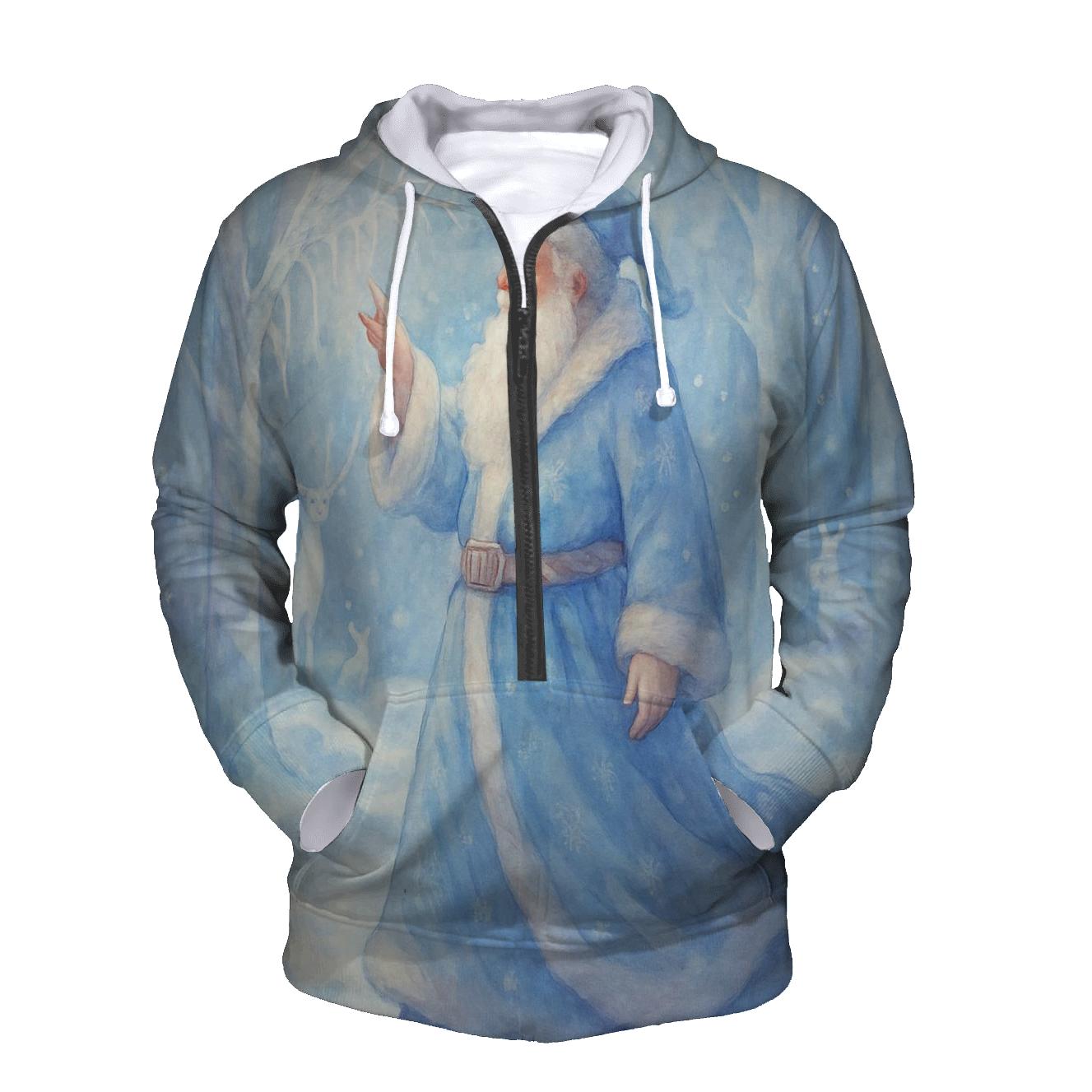 Frosted Crystal Forest Santa hoodies fashion