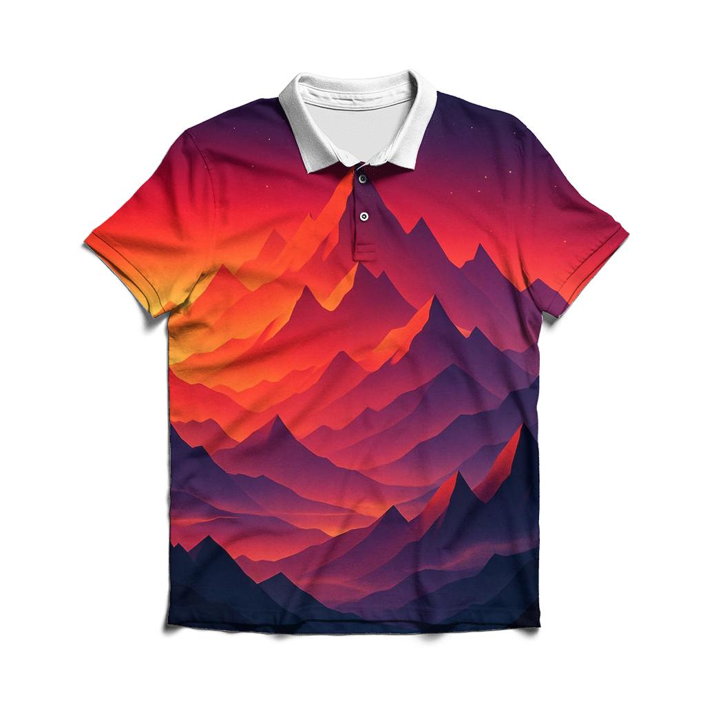 Crimson Peaks In Falling Light designer slim fit polos