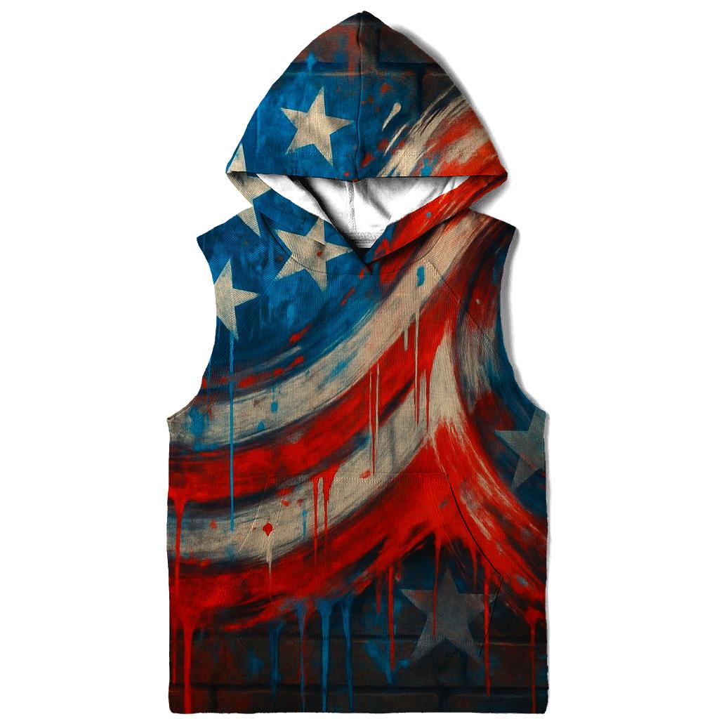 Patriotic Street Graffiti Wave embroidered hoodies