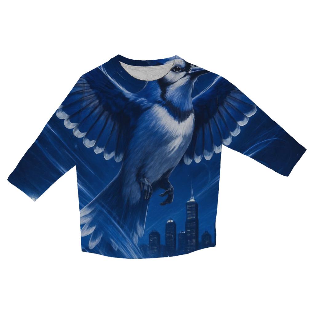 Skyline Surge Blue Jays Night Flight printed three quarter sleeve shirts