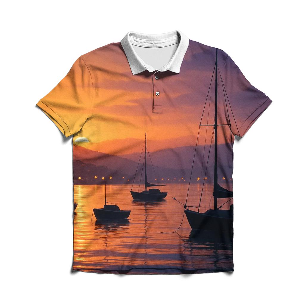Harbor Lights At Last Glow personalized polo shirts