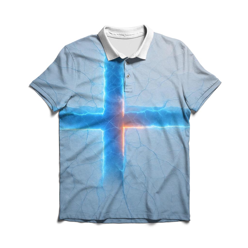 Icelandic Glacier Sky Flag classic pique polos