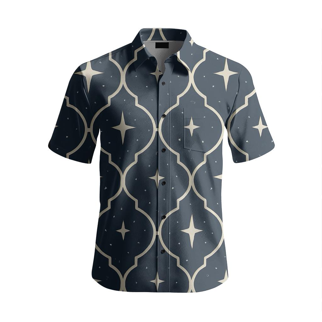Celestial Ogee Star Lattice stylish threadwork shirts