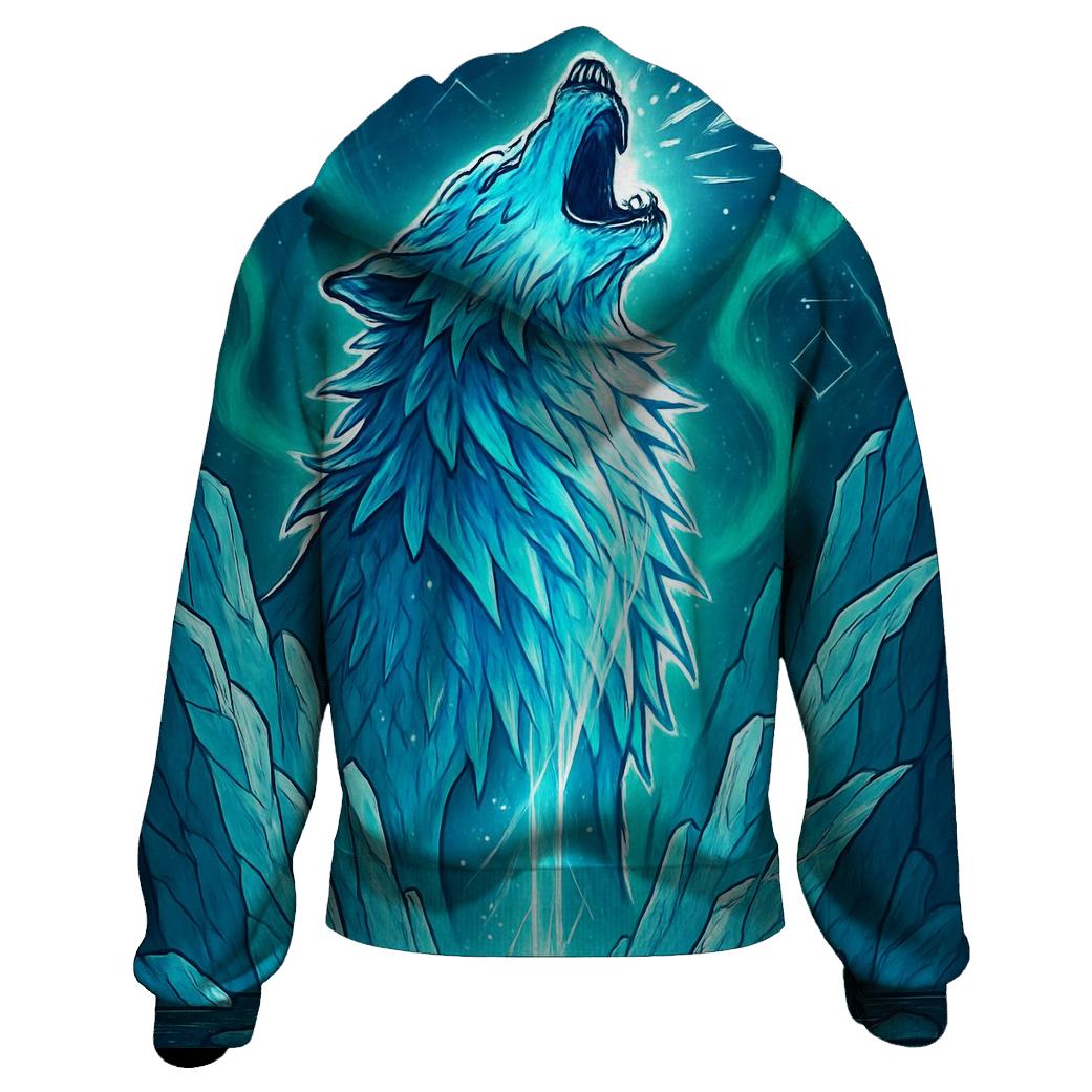 Celestial Frostbite Wolf hoodies fashion