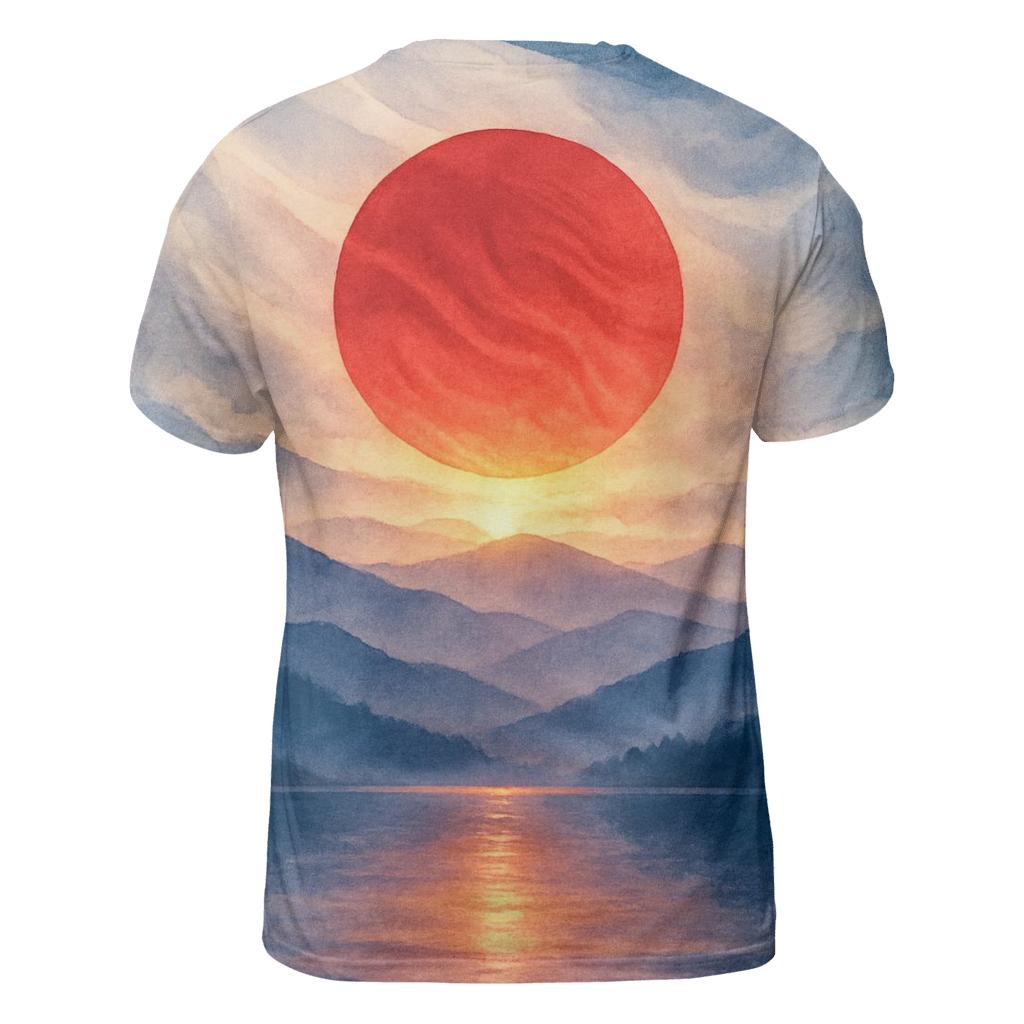 Aurora Of The Japanese Flag artistic all-over print tops